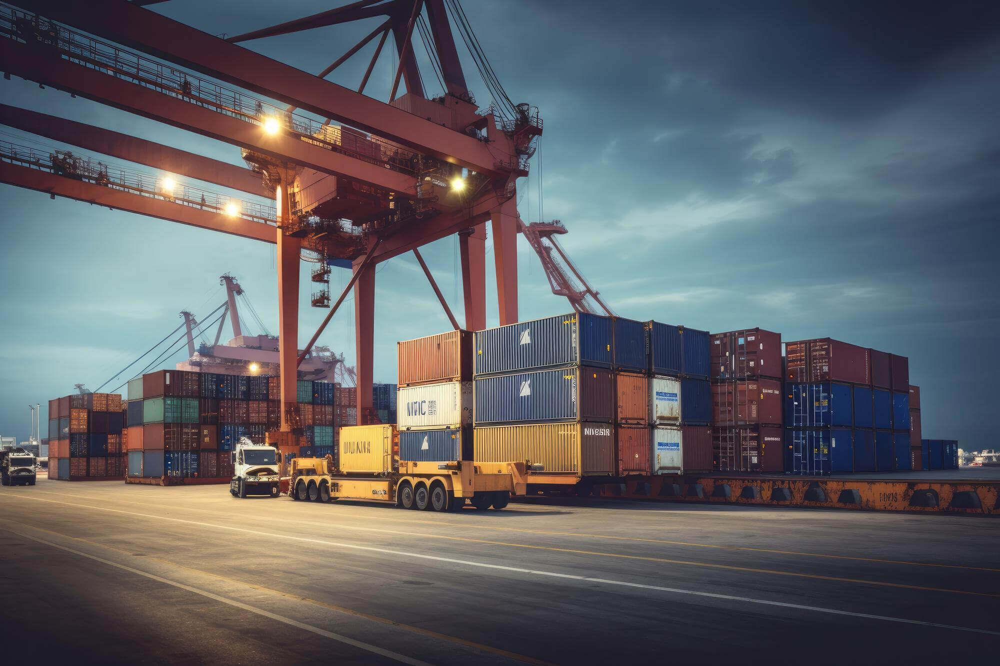 logistics-transportation-container-cargo-ship-cargo-plane-with-working-crane-bridge-shipyard-sunrise-logistic-import-export-transport-industry-background-ai-generative (1) (1)
